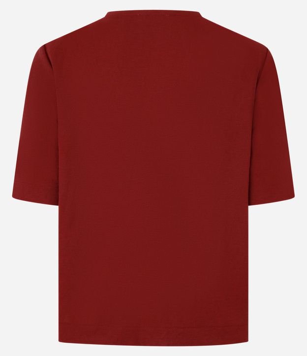 Blusa Slim en Piquet con Escote V y Detalle Texturizado 7