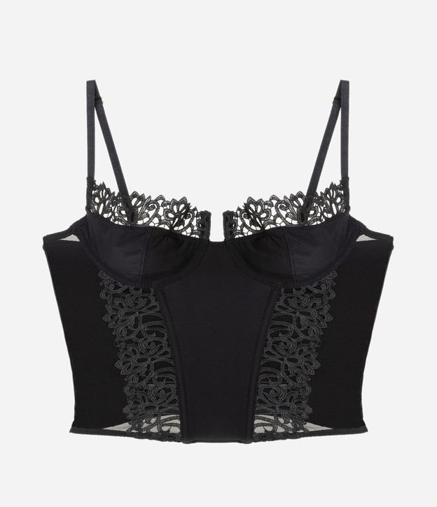 Corset Media Copa sin Relleno con Recortes en Tul y Encaje 7