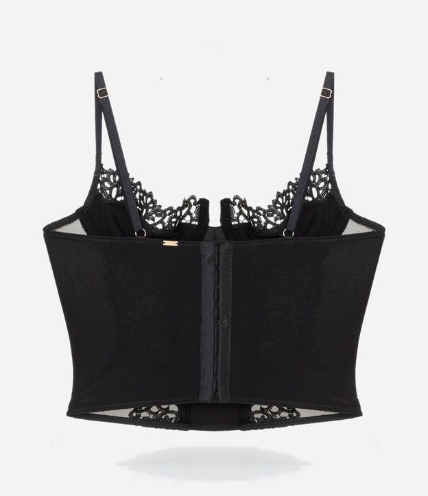 Corset Media Copa sin Relleno con Recortes en Tul y Encaje 8