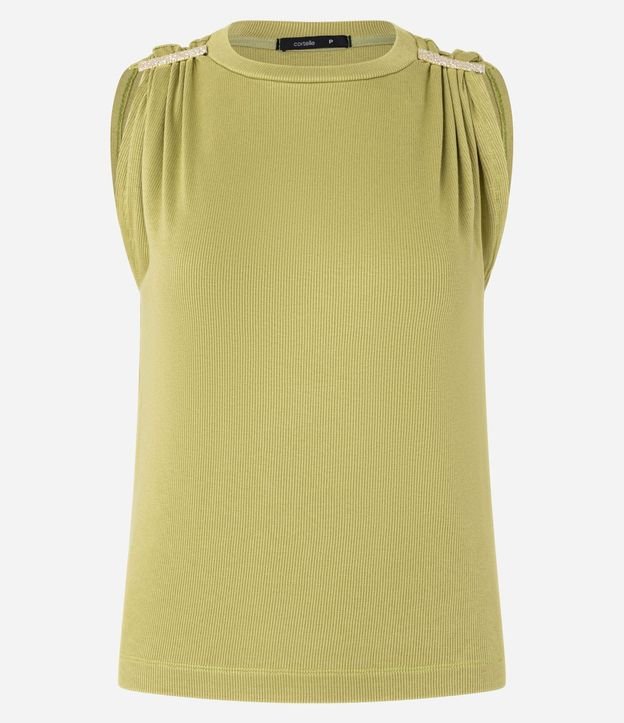 Blusa Acanalada en Rib con Detalle Metalizado en el Hombro 6