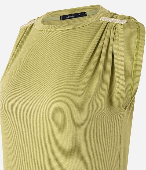 Blusa Acanalada en Rib con Detalle Metalizado en el Hombro 7