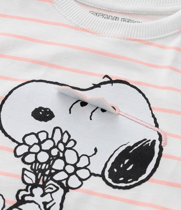 Remera Infantil Comfort con Estampa de Rayas Snoopy - Talle 1 a 6 años 5