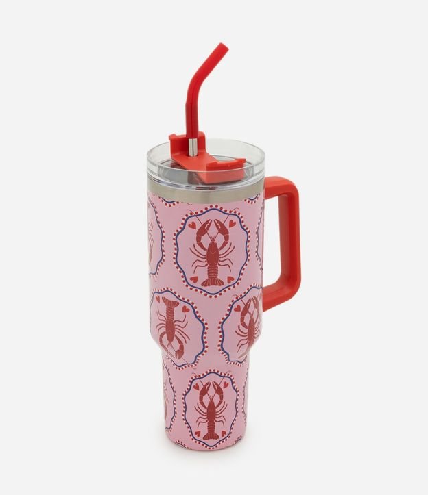 Vaso Térmico Metálico con Pajita y Estampado de Trancadero 1,3L 1