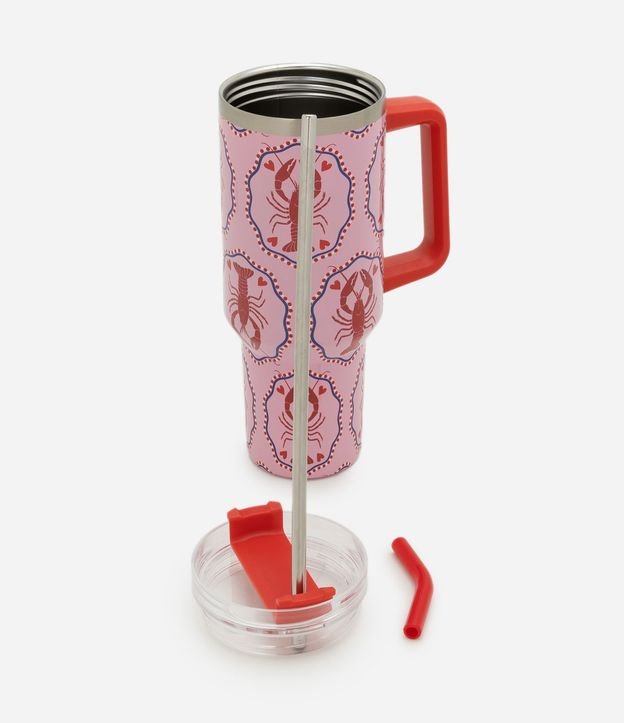 Vaso Térmico Metálico con Pajita y Estampado de Trancadero 1,3L 2