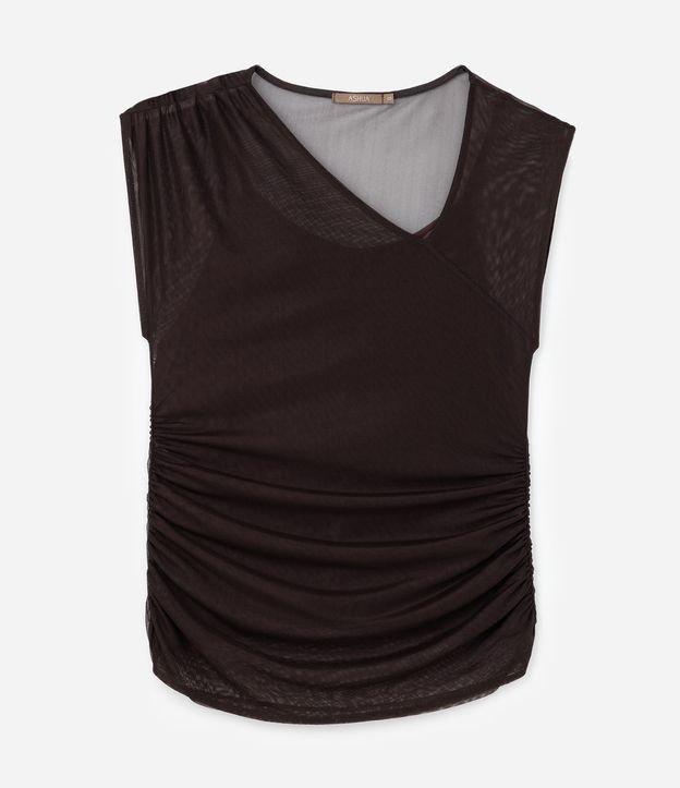 Blusa en Tule con Escote Asimétrico Curve & Plus Size 6