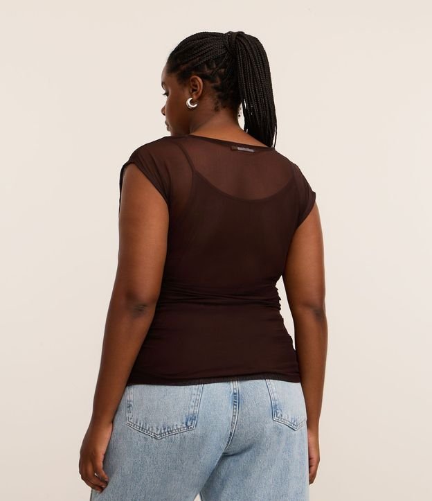 Blusa en Tule con Escote Asimétrico Curve & Plus Size 4