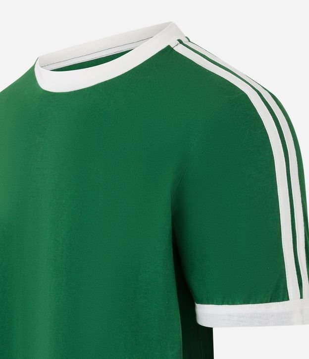 Remera Regular en Algodón con Rayas en los Hombros 8