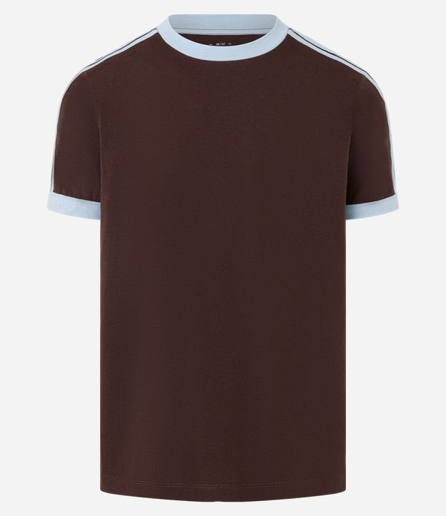 Remera Regular en Algodón con Rayas en los Hombros 5