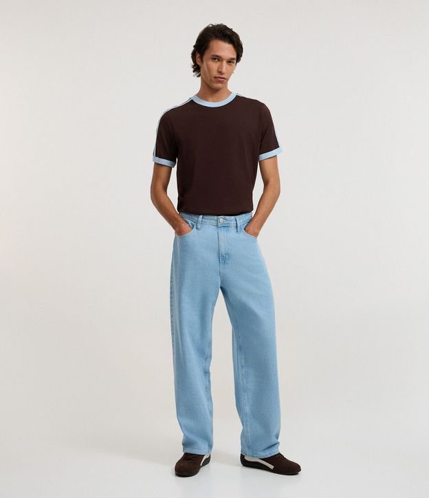 Remera Regular en Algodón con Rayas en los Hombros 2