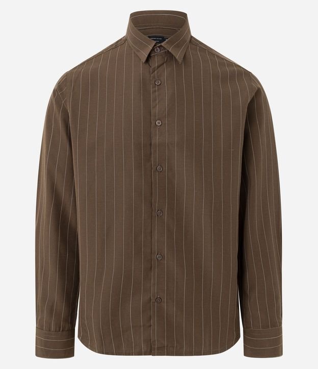 Camisa Comfort en Sastrería con Rayas en Hilo Teñido 4