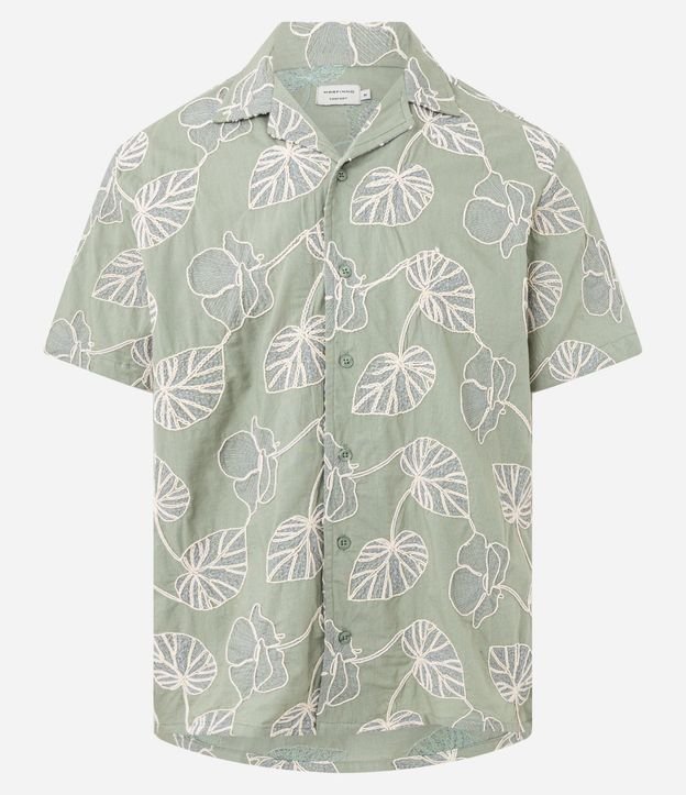 Camisa Comfort en Algodón con Bordado en Hojas 5