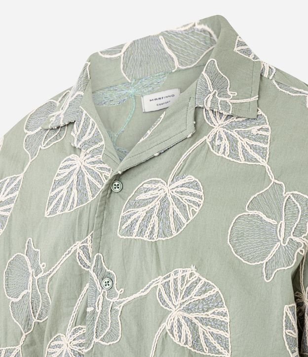 Camisa Comfort en Algodón con Bordado en Hojas 6