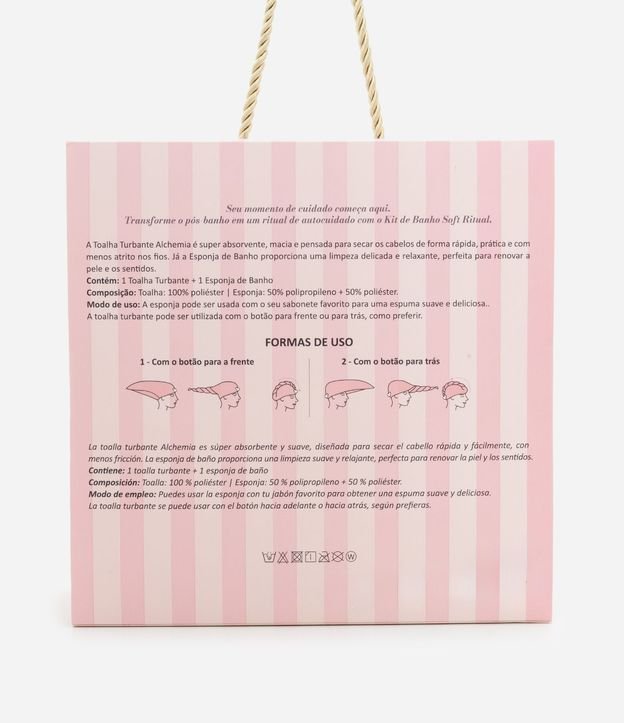Kit Toalla Turbante + Esponja de Baño Rosa Alchemia 2
