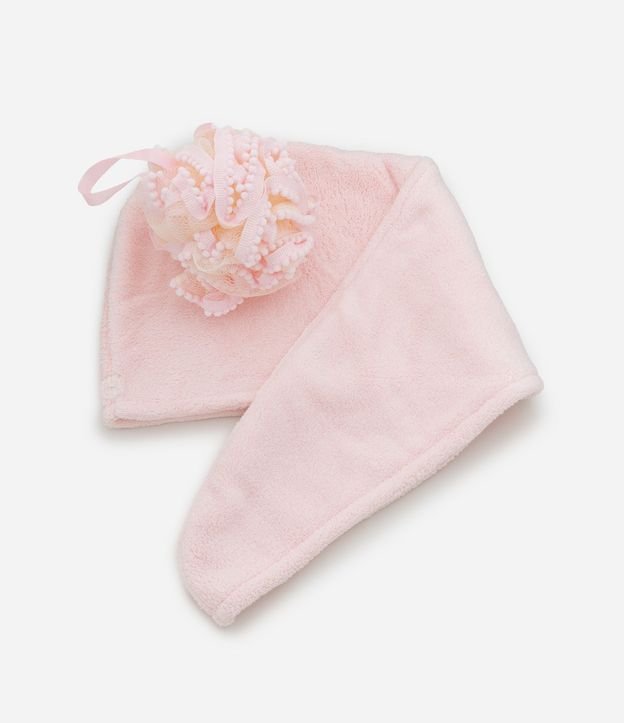 Kit Toalla Turbante + Esponja de Baño Rosa Alchemia 5