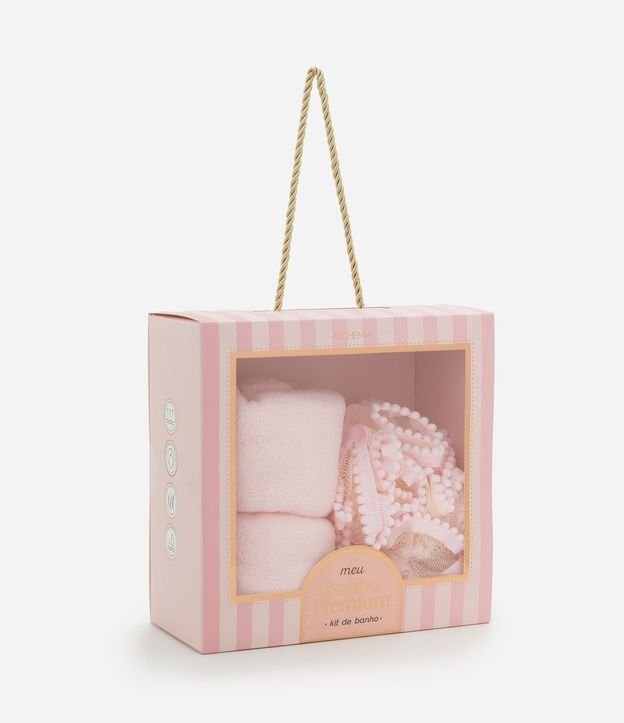 Kit Toalla Turbante + Esponja de Baño Rosa Alchemia 8