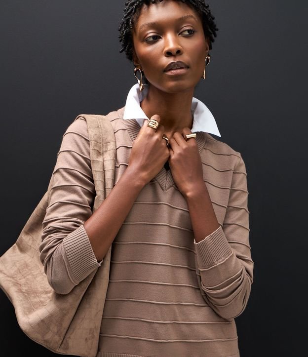 Blusa en Punto con efecto Camada Doble 4