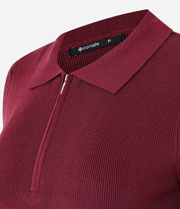 Blusa Polo en Punto con Manga Corta y Cremallera Delantera 6