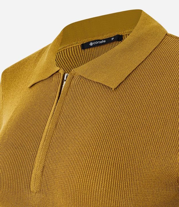 Blusa Polo en Punto con Manga Corta y Cremallera Delantera 6
