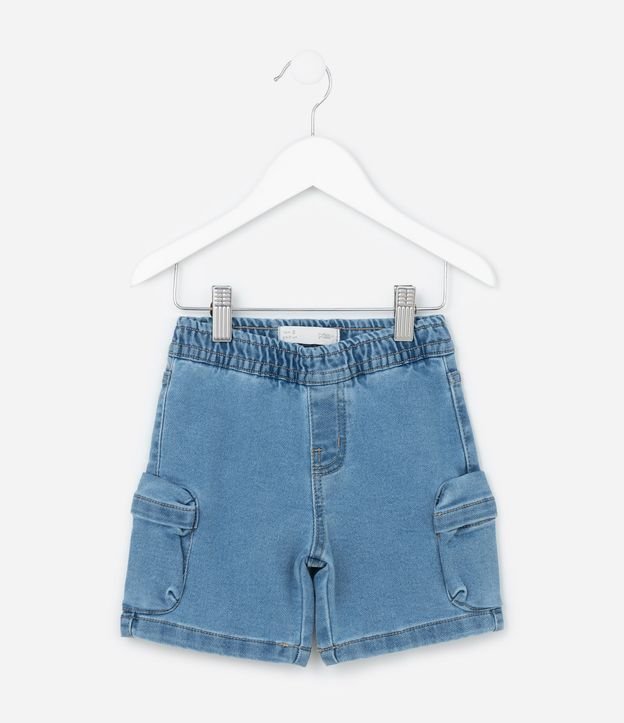 Bermuda Infantil Jeans con Bolsillos Cargo - Talle 1 a 6 años
