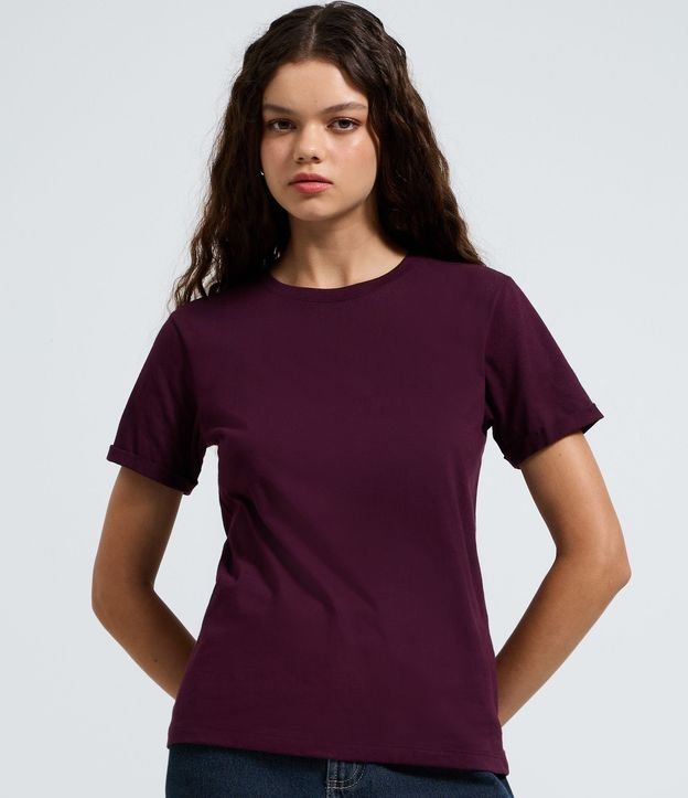 Remera en Media Malla con Manga Corta Doblada