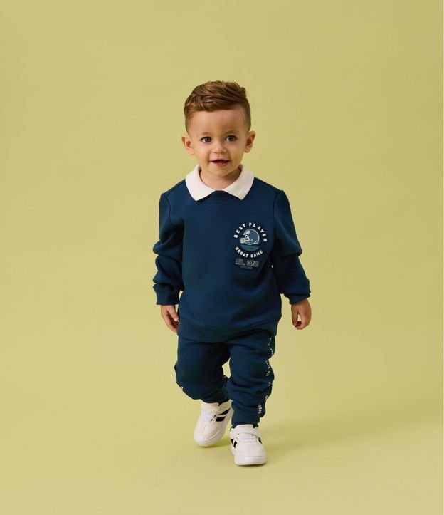 Conjunto Infantil Algodón College con Estampa Embossed - Talle 1 a 6 años 2