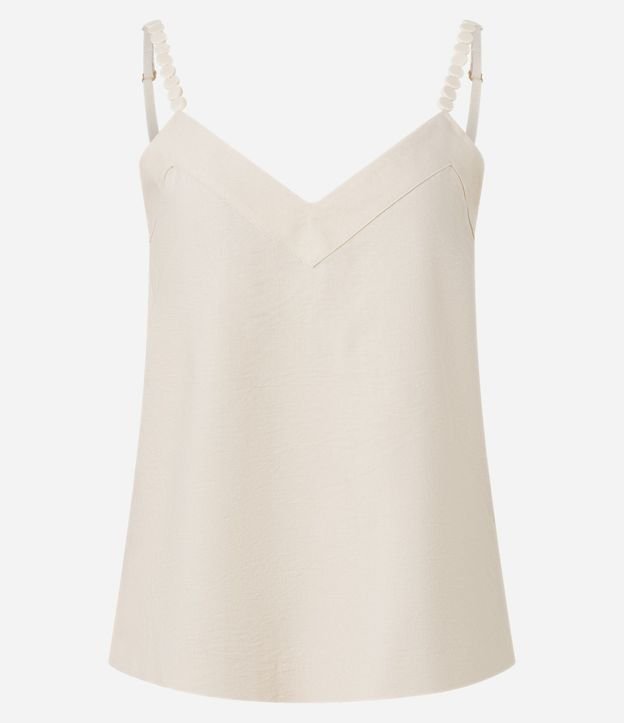 Blusa en Viscosa con Escote V y Lunares en el Bretel 7