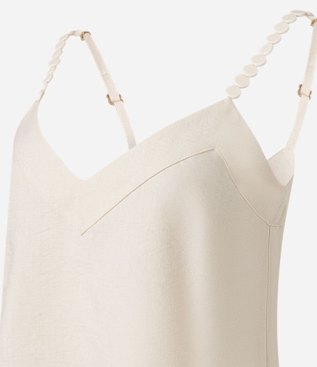 Blusa en Viscosa con Escote V y Lunares en el Bretel 8