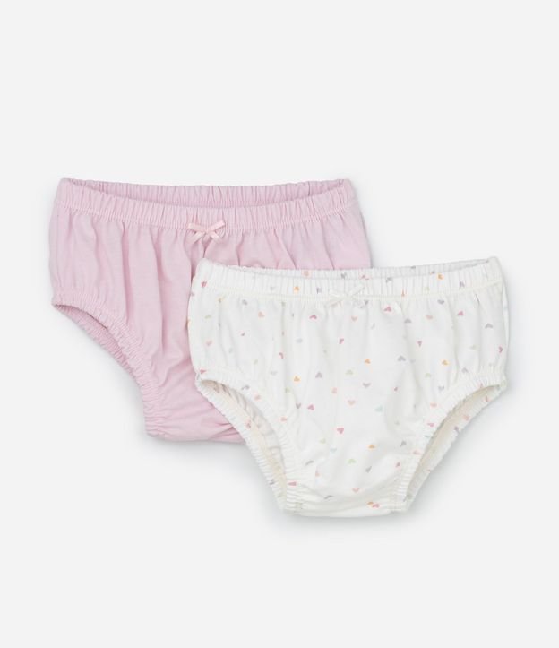 Kit 02 Bombachas Infantiles en Algodón Estampado - Talle 0 a 12 Meses