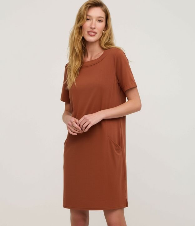 Vestido T-Shirt en Media Malla con Bolsillos 5