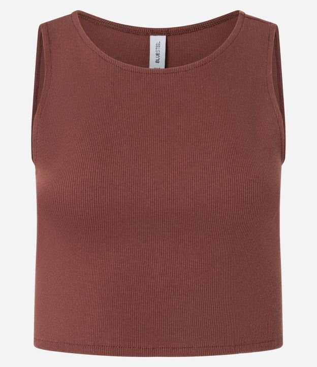 Blusa Cropped sin Mangas en Algodón Acanalado 9