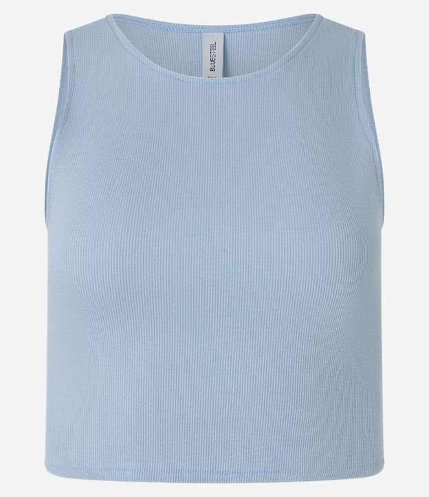 Blusa Cropped sin Mangas en Algodón Acanalado 7