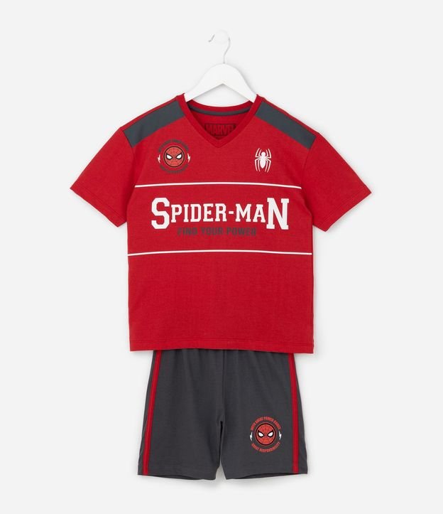 Pijama Infantil Corto en Algodón con Estampa Spider-Man - Talle 4 a 12 años