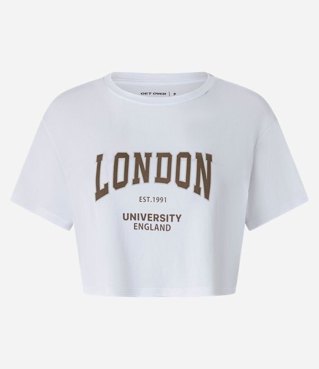 Remera Boxy Deportiva en Poliamida Texturizada con Estampa London