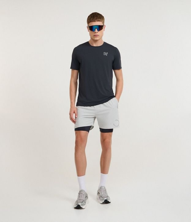 Bermuda Deportiva con Short de Compresión y Lettering