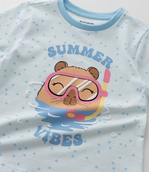 Pijama Corto Infantil con Estampa de Lunares y Carpincho - Talle 2 a 6 años 11