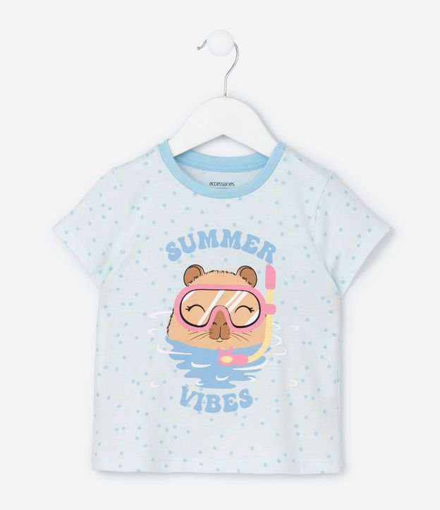 Pijama Corto Infantil con Estampa de Lunares y Carpincho - Talle 2 a 6 años 2
