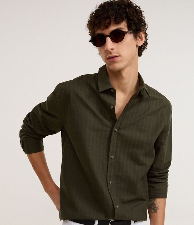 Camisa Comfort en Algodón con Textura Maquinetada 4
