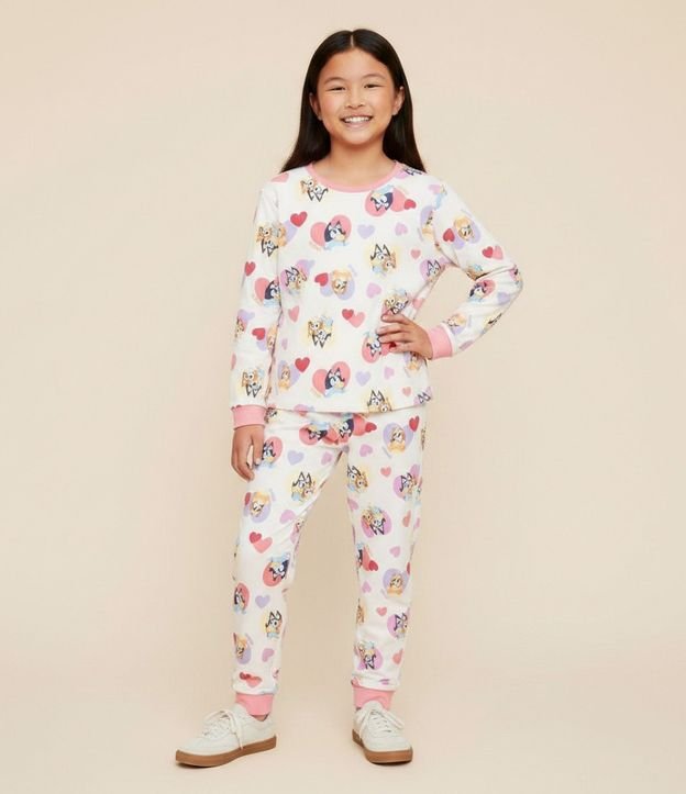 Pijama Infantil con Estampa Bluey y Bingo - Talle 3 a 8  Anos