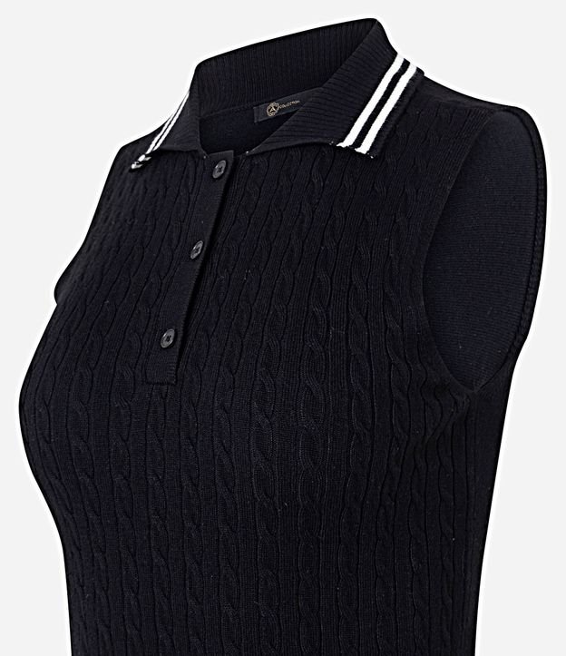 Blusa Manga Corta con Cuello Polo en Punto 7