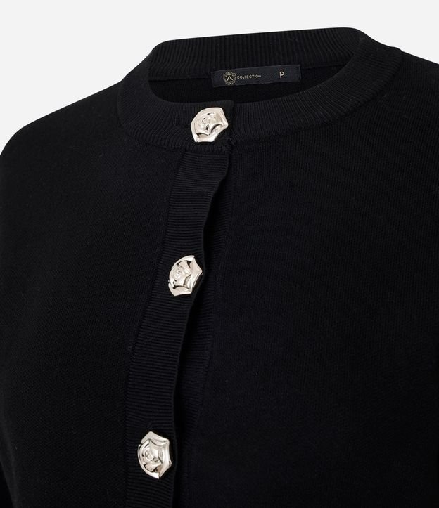 Cardigan en Efecto Punto con Botones Florales 5