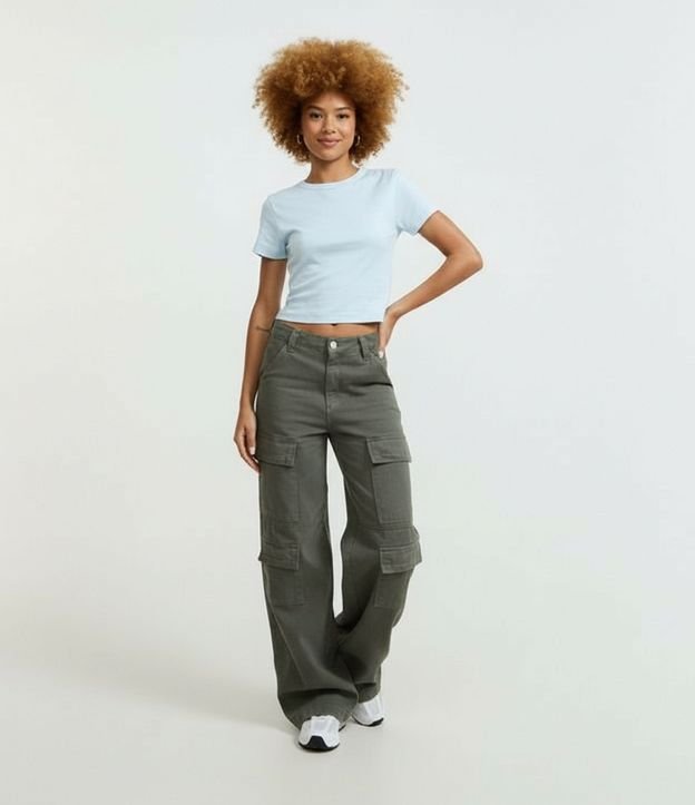 Blusa Cropped en Algodón Interlock