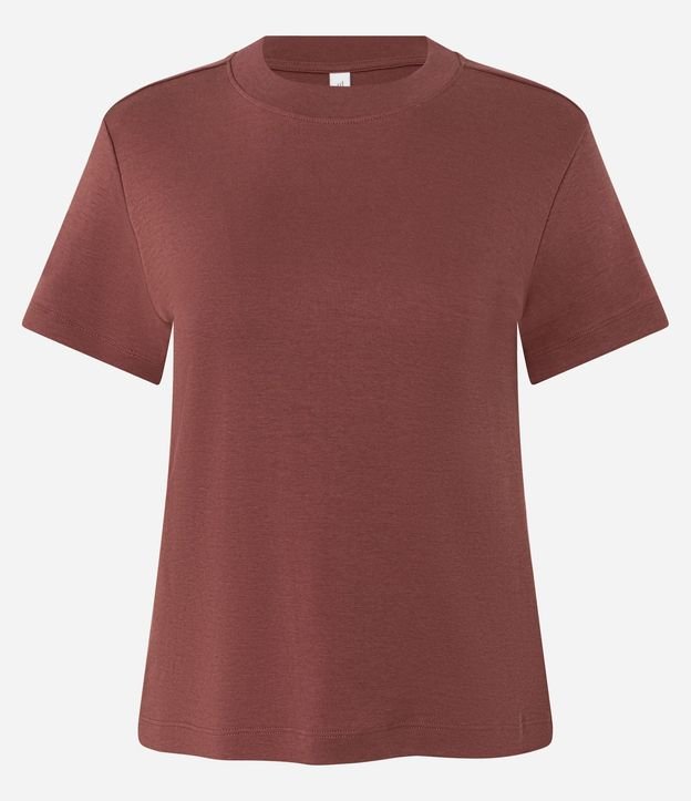 Blusa Básica en Algodón Interlock con Cuello Redondo