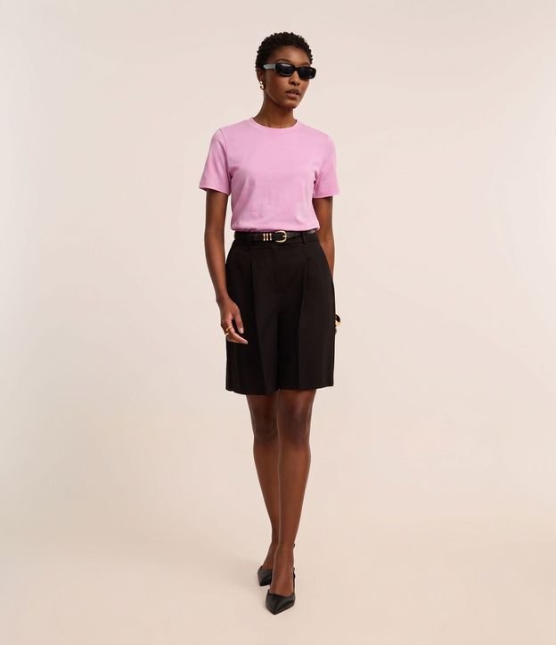 Blusa en Rib con Cuello Redondo