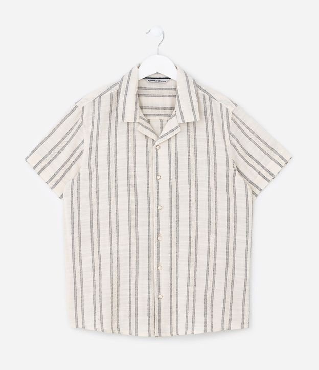 Camisa Infantil con Raya Texturizada - Talle 5 A 14 años