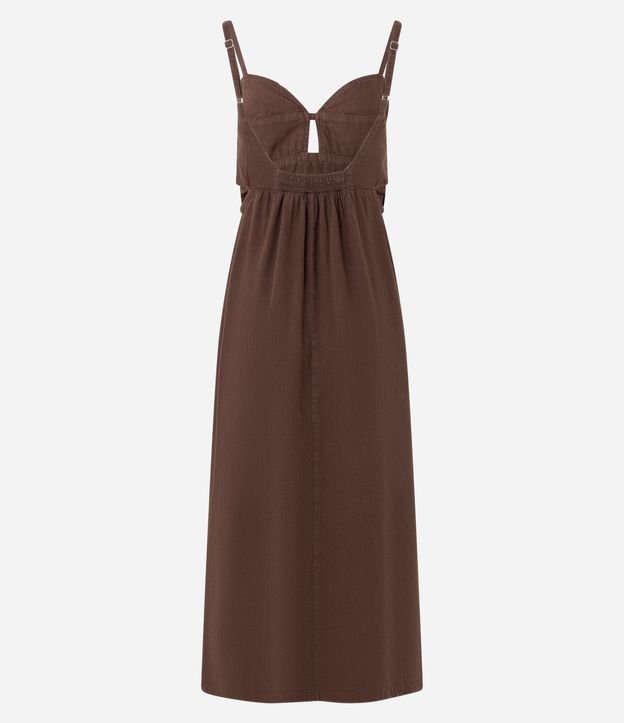 Vestido Midi en Sarga con Escote Corazón y Cutouts 6