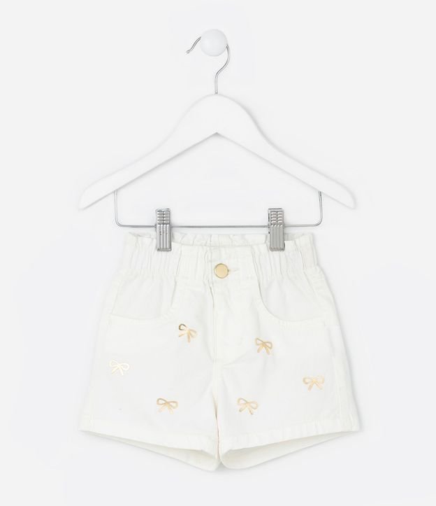 Short Infantil Clochard en Sarga con Estampa de Lazos - Talle 1 a 6 años 2
