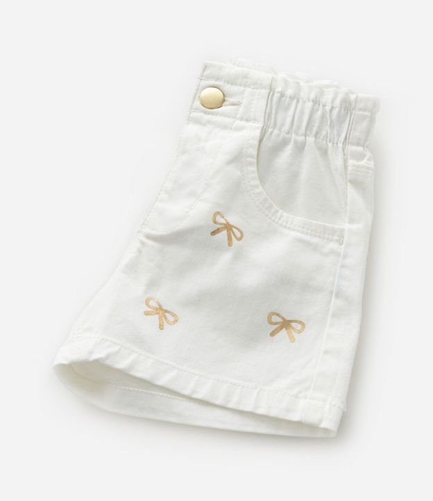 Short Infantil Clochard en Sarga con Estampa de Lazos - Talle 1 a 6 años 5