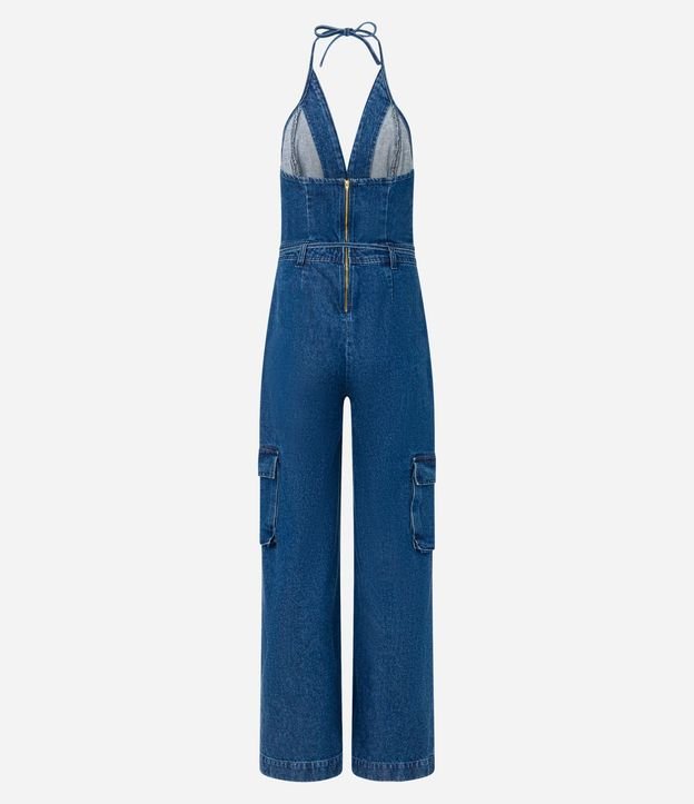 Mono en Jeans con Cinturón Lazo y Bolsillos Cargo 6