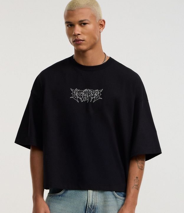Remera Oversized en Algodón con Estampa Tribal 5