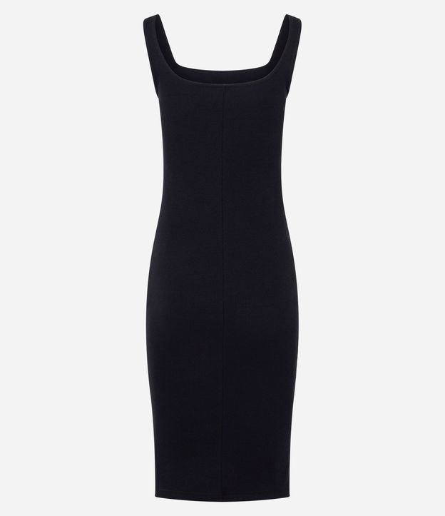 Vestido Midi en Rib con Escote Cuadrado 8
